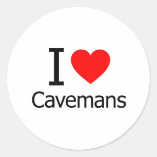 I Liebe Cavemans Runder Aufkleber