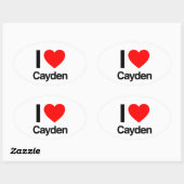 i Liebe Cayden Ovaler Aufkleber (Blatt)
