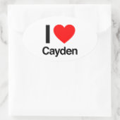 i Liebe Cayden Ovaler Aufkleber (Tasche)