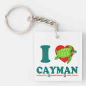 I Liebe Cayman Caribbean Style Souvenir Schlüsselanhänger (Vorderseite)