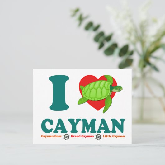 I Liebe Cayman Postkarte (Stehend Vorderseite)