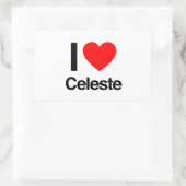 i Liebe celeste Rechteckiger Aufkleber (Tasche)