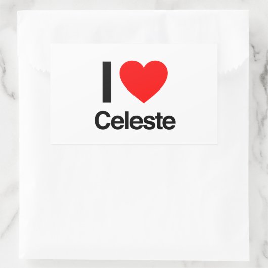 i Liebe celeste Rechteckiger Aufkleber (Tasche)
