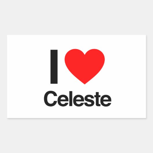 i Liebe celeste Rechteckiger Aufkleber (Vorderseite)