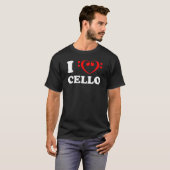 I Liebe Cello Bass Clef T-Shirt (Vorne ganz)