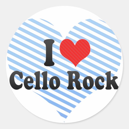 I Liebe Cello Rock Runder Aufkleber (Vorderseite)