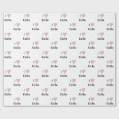 I Liebe Cello Rotes Herz Musiknoten Geschenkpapier (Flach)