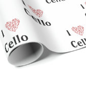 I Liebe Cello Rotes Herz Musiknoten Geschenkpapier (Rolleneckpunkt)