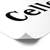 I Liebe Cello Rotes Herz Musiknoten Poster (Ecke)