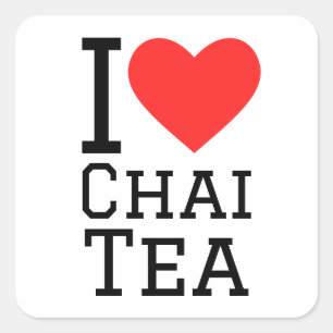 I Liebe Chai Tee Quadratischer Aufkleber