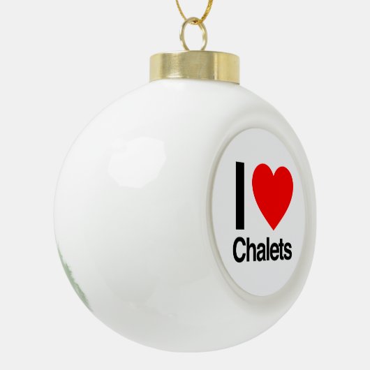 i Liebe Chalets Keramik Kugel-Ornament (Links)