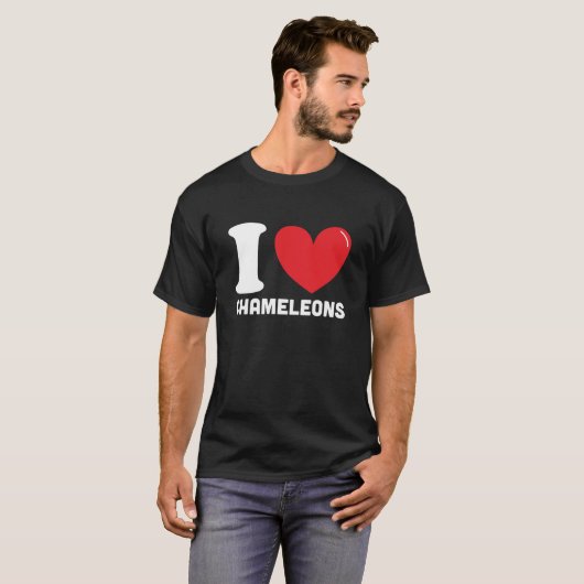 I Liebe Chameleons, Best Chameleon Liebesgeschenk T-Shirt (Vorne ganz)