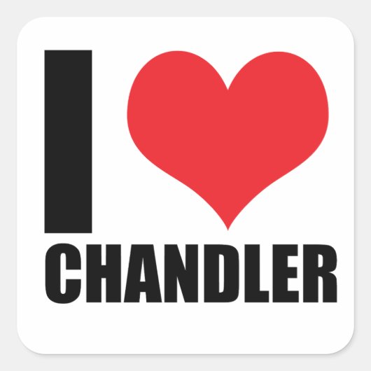 I Liebe Chandler Quadratischer Aufkleber (Vorderseite)