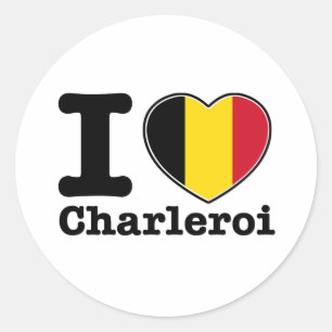 I Liebe Charleroi Runder Aufkleber