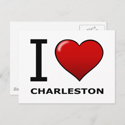 I LIEBE CHARLESTON, SC - SÜDKAROLINA POSTKARTE (Vorne/Hinten)