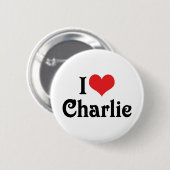 I Liebe Charlie Button (Vorne & Hinten)