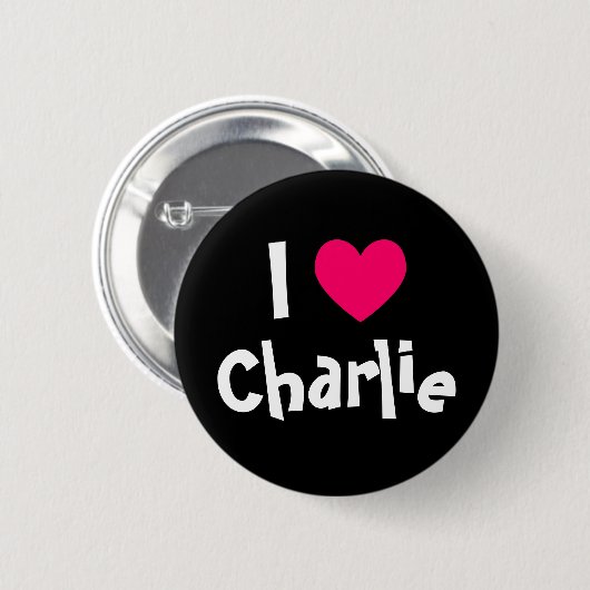 I Liebe Charlie Button (Vorne & Hinten)