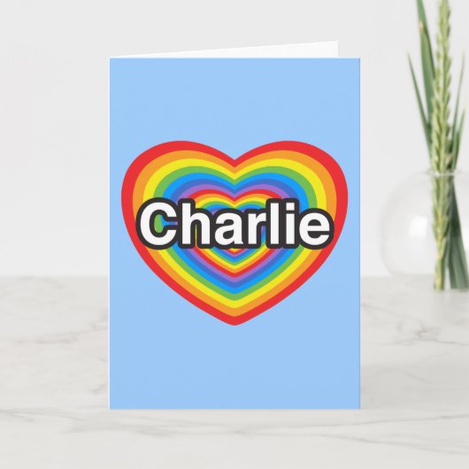 I Liebe Charlie. Liebe I Sie Charlie. Herz Karte (Vorderseite)