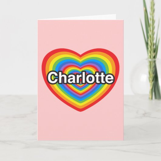 I Liebe Charlotte. Liebe I Sie Charlotte. Herz Karte (Vorderseite)