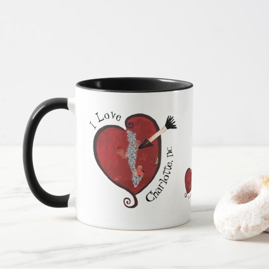 I Liebe Charlotte, NC-Tasse Tasse (Mit Donut)