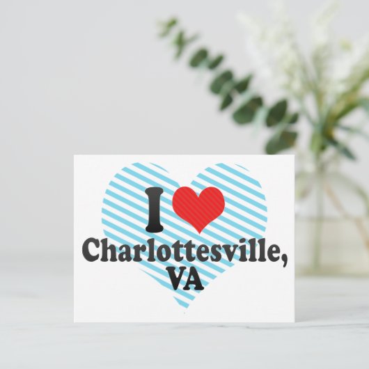 I Liebe Charlottesville,+VA Postkarte (Stehend Vorderseite)