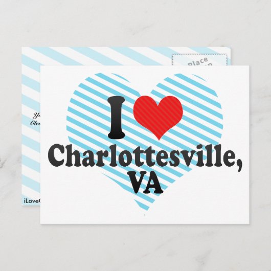 I Liebe Charlottesville,+VA Postkarte (Vorne/Hinten)