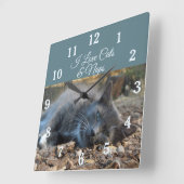 I Liebe Chat & Nickerchen Wall Clock Quadratische Wanduhr (Winkel)
