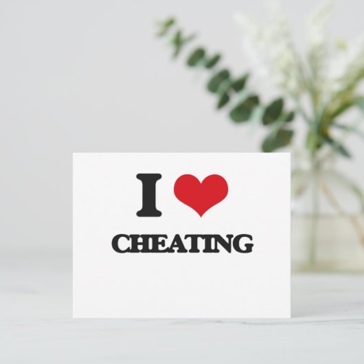 I Liebe Cheat Postkarte (Stehend Vorderseite)