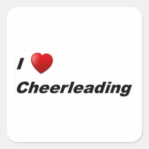 I Liebe Cheerleader Quadratischer Aufkleber