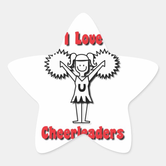 I Liebe Cheerleader Stern-Aufkleber (Vorderseite)