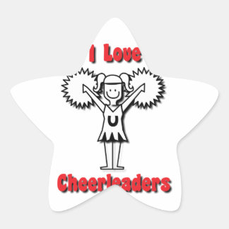 I Liebe Cheerleader Stern-Aufkleber