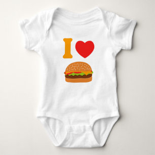I Liebe-Cheeseburger Baby Strampler