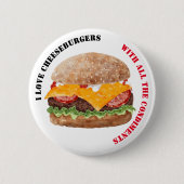 I Liebe Cheeseburger Button (Vorderseite)