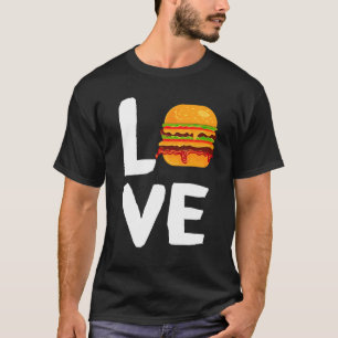 I LIEBE CHEESEBURGER HAMBURGER Fast Food ungesund T-Shirt