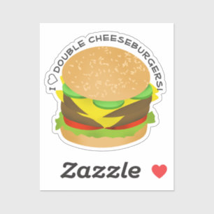 I Liebe Cheeseburgers Aufkleber