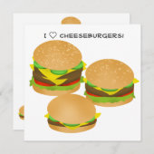 I Liebe Cheeseburgers Einladung (Vorne/Hinten)