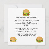 I Liebe Cheeseburgers Einladung (Rückseite)