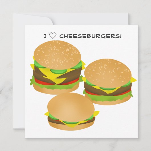 I Liebe Cheeseburgers Einladung (Vorderseite)
