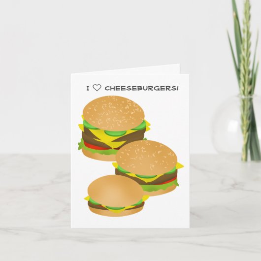 I Liebe Cheeseburgers Karte (Vorderseite)