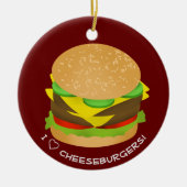 I Liebe Cheeseburgers Keramik Ornament (Vorne)