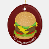 I Liebe Cheeseburgers Keramik Ornament (Links)