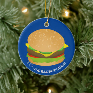 I Liebe Cheeseburgers Keramik Ornament