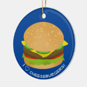 I Liebe Cheeseburgers Keramik Ornament (Links)