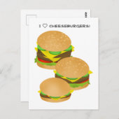 I Liebe Cheeseburgers Postkarte (Vorne/Hinten)