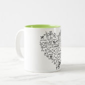I Liebe-Chemie-Chemiker personalisiert Zweifarbige Tasse (Vorderseite Links)