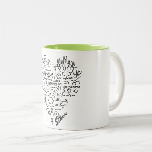 I Liebe-Chemie-Chemiker personalisiert Zweifarbige Tasse (VorderseiteRechts)