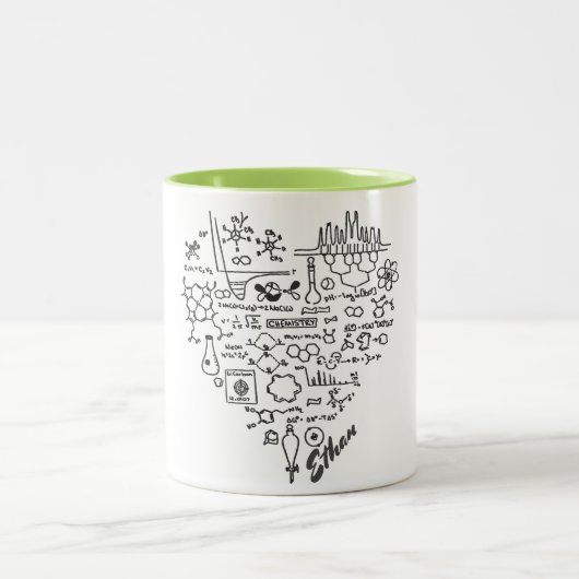 I Liebe-Chemie-Chemiker personalisiert Zweifarbige Tasse (Mittel)