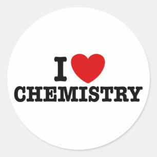 I Liebe Chemie Runder Aufkleber