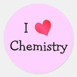 I Liebe Chemie Runder Aufkleber