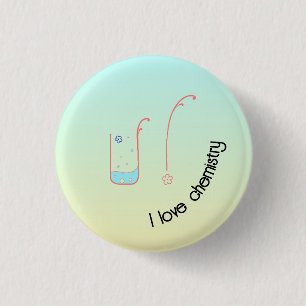 I Liebe Chemietaste mit Becherdesign Button